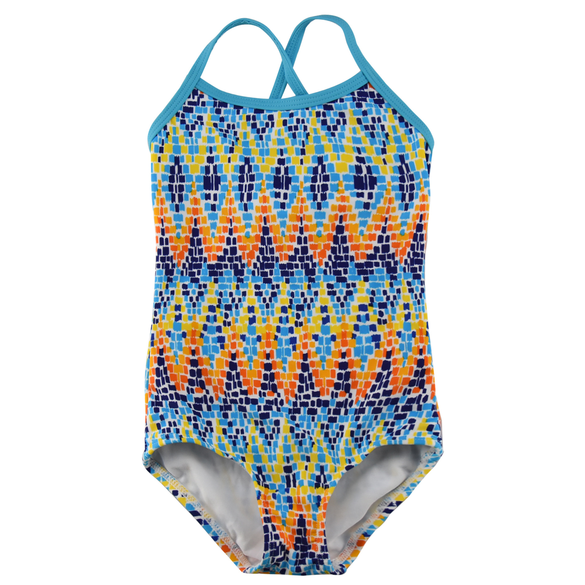 欧美尾货宝宝连身泳衣女童学游泳儿童女孩可爱2-6岁沙滩20-40斤