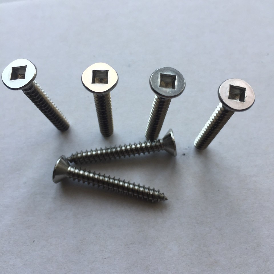 不锈钢沉头四方槽快牙螺丝平头ka木牙自攻尖尾螺丝纤维板螺丝