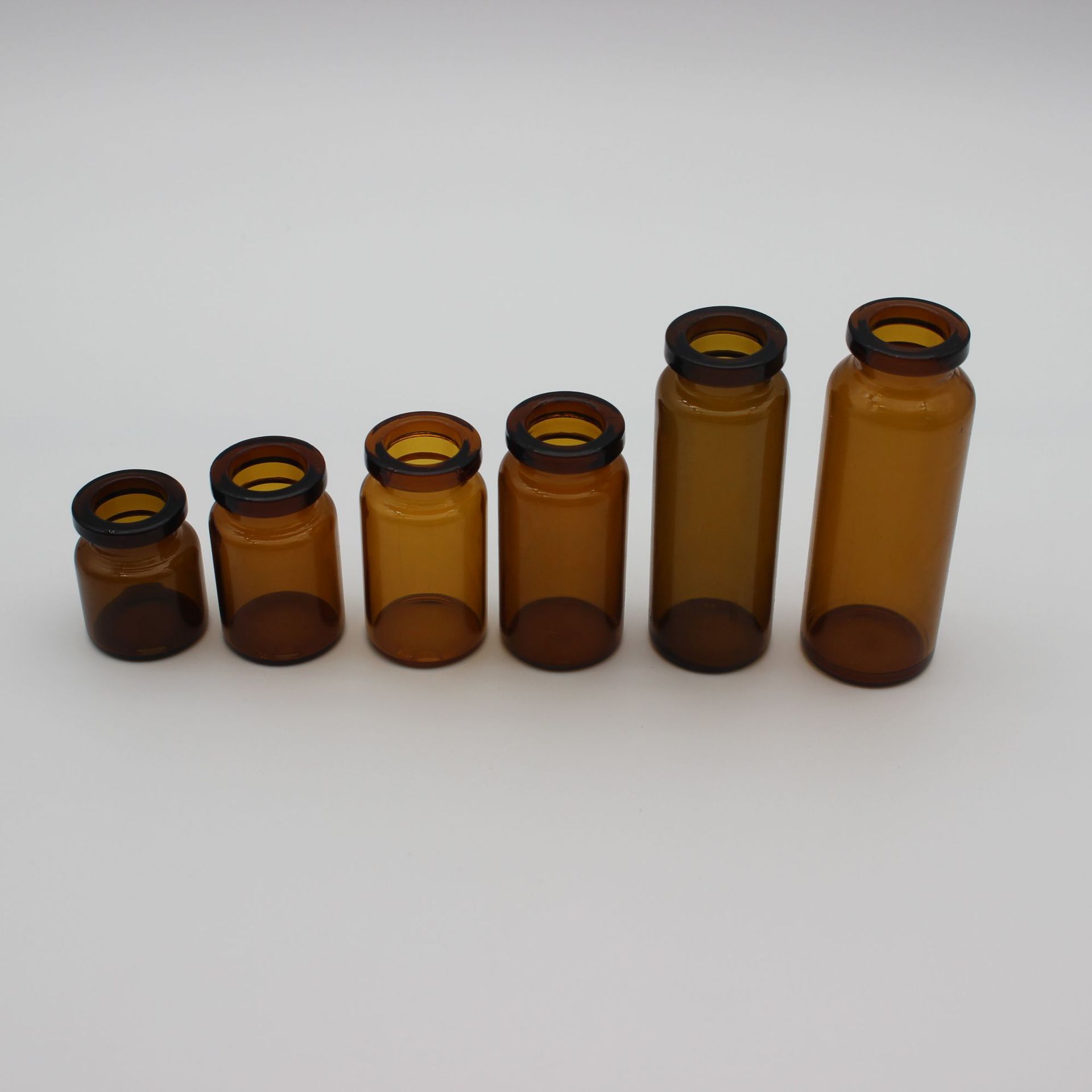 现货供应3ml-30ml西林瓶 棕色卡口瓶 茶色避光安瓶冻干粉瓶小样瓶