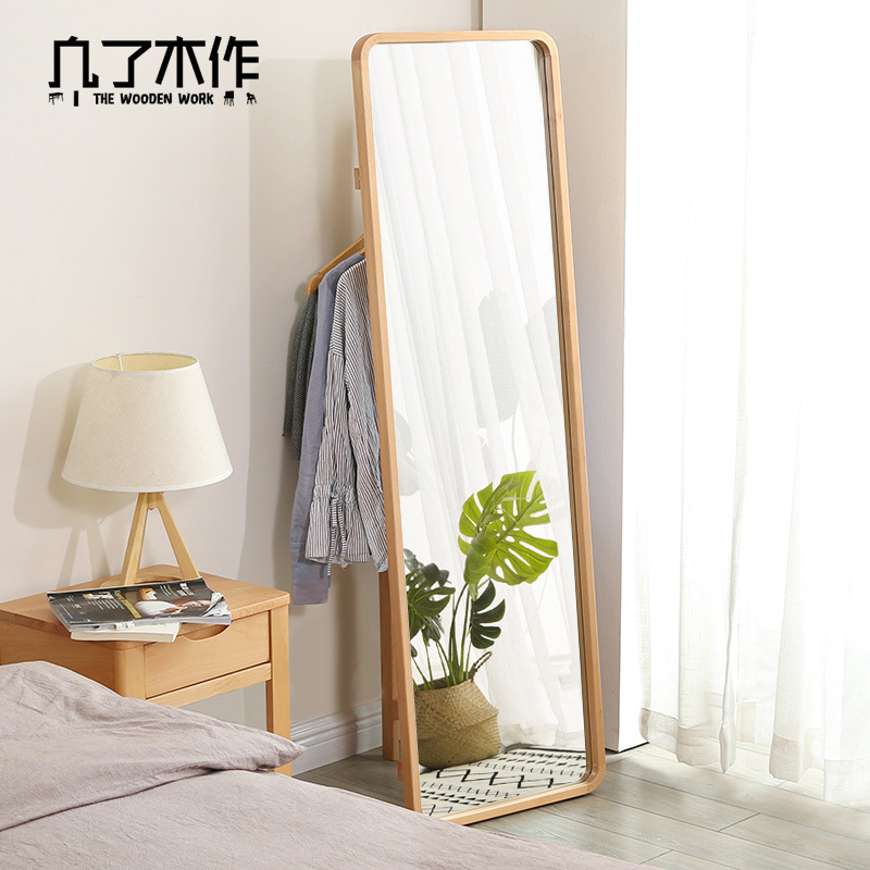 批发镜子全身穿衣镜衣帽架壁挂ins风少女卧室房间门后贴墙落地镜