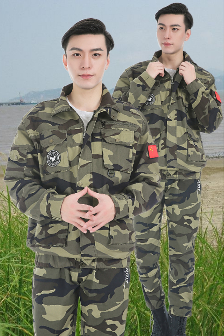 户外弹力迷彩服套装男加厚i耐磨战术军迷服装登山工作表演服套装