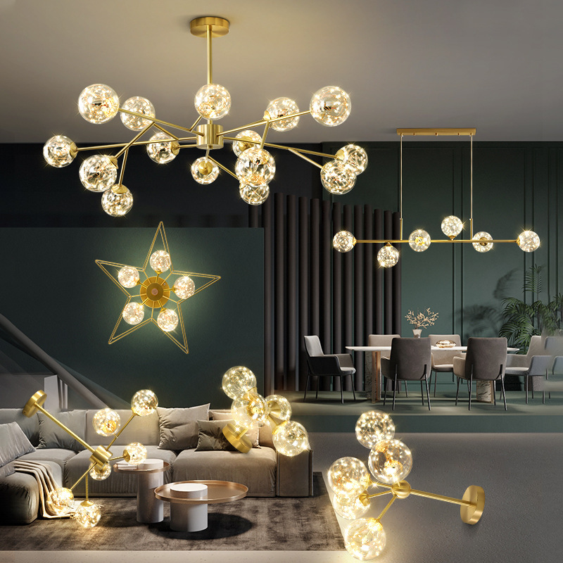 全铜梦幻满天星客厅卧室灯饰餐厅吧台书房灯北欧后现代轻奢吊灯