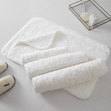 五星级酒店专用加厚白色地巾垫子卫生间浴室纯棉吸水防滑地垫家用