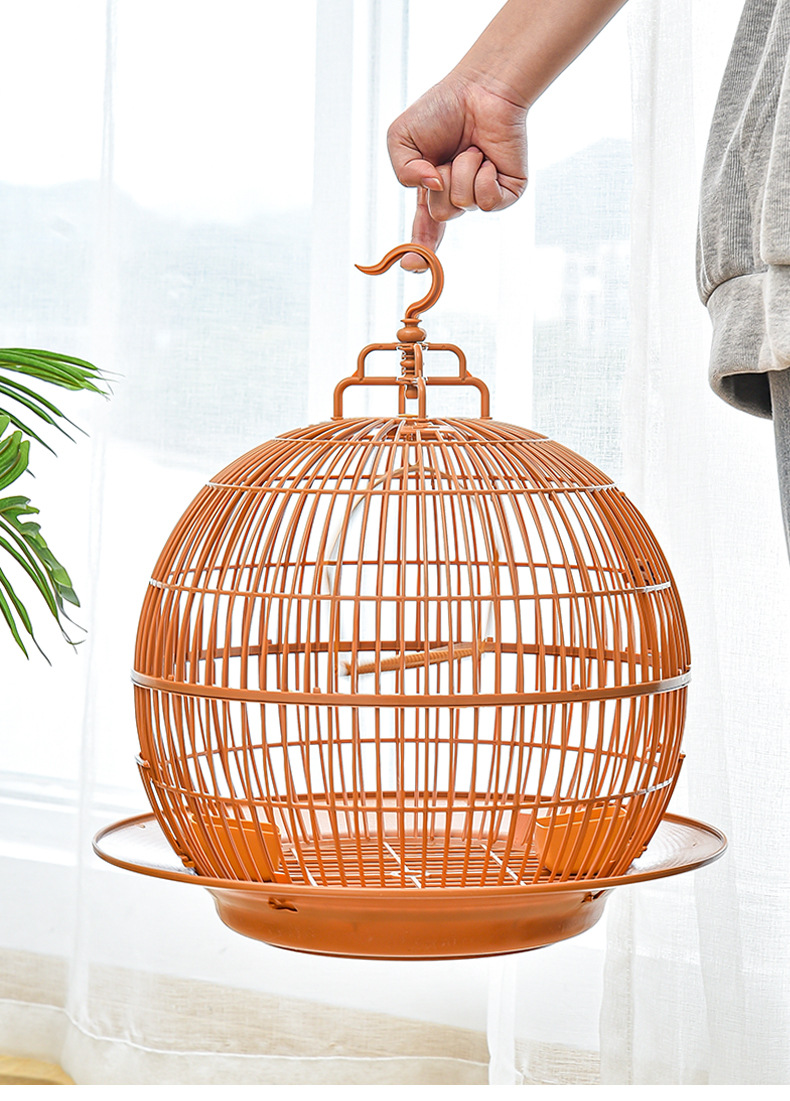 圆形笼衣组合笼塑料带底盘笼宠物大挂钩展示笼40圆笼玄凤鹦鹉鸟笼