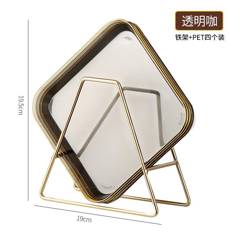 New Light Luxury Golden Edge Transparent Bone Dish Fruit Shell Spit Bone China Plate Nut Fruit Snack Plate Bone Plate Household 0714