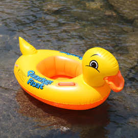 厂家现货批发充气玩具小黄鸭游泳圈加厚小鸭子儿童婴儿座圈浮圈