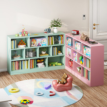 简易书架落地省空间柜子儿童置物架收纳柜一体客厅家用多层矮何之