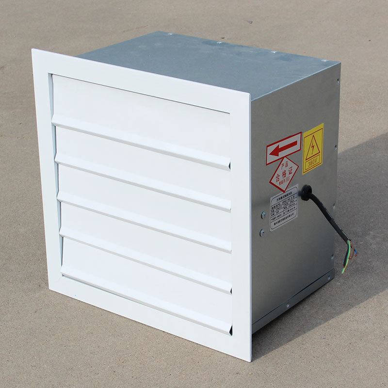 低噪声防爆壁式通风机 边墙机房排风机 防雨百叶方形壁式轴流风机