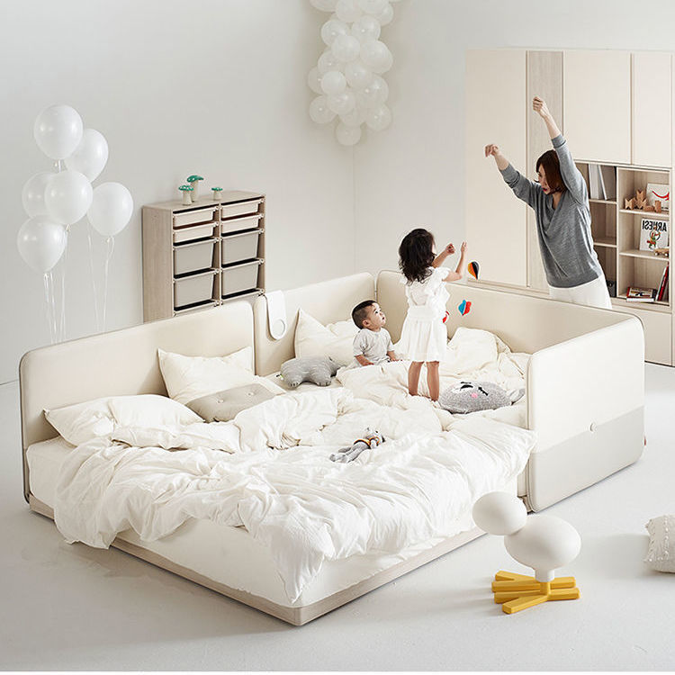 二胎亲子床加宽床母子床现代简约床环保实木儿童榻榻米韩版床