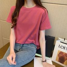 2024新款多色短袖T恤女夏季韩版大码上衣宽松显瘦学生体恤打底衫