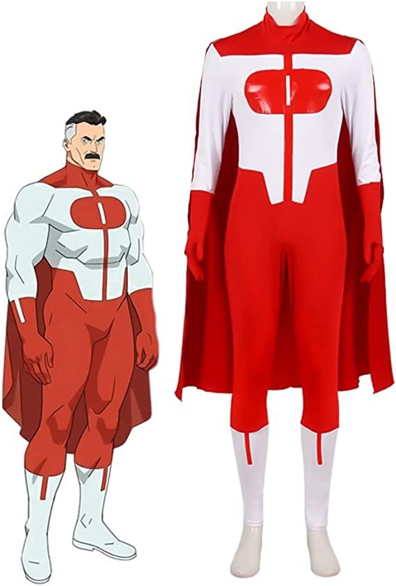 无敌小子invincible无敌少侠cos服全能侠连体紧身衣英雄披风全套