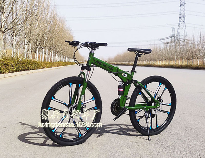 路虎折叠26寸21速架型双碟刹变速减震山地自行车男女式学生单车