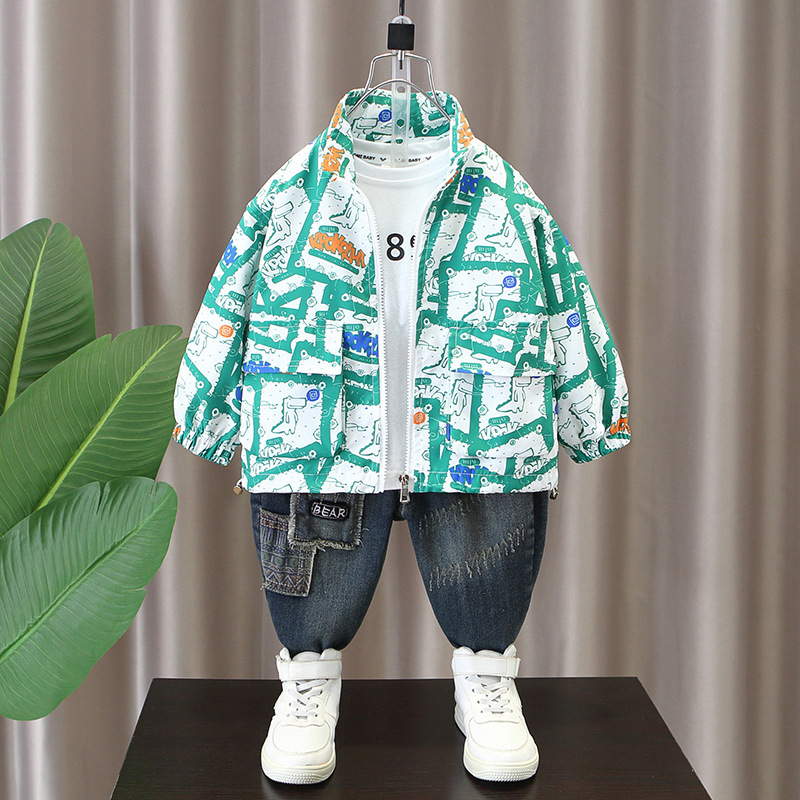 男童春装外套2024新款儿童百搭上衣男孩宝春秋季韩版风衣3-5岁6潮