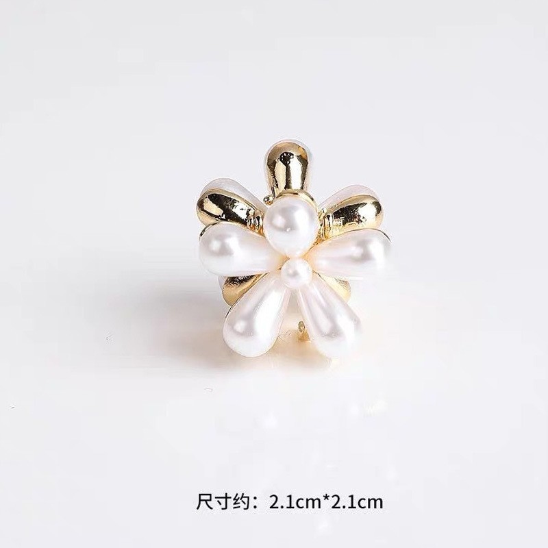 Amazon Vintage Pearl Flower Small Jaw Clip Braid Decoration Small Hairclip Sweet Hair Accessories Bang Clip