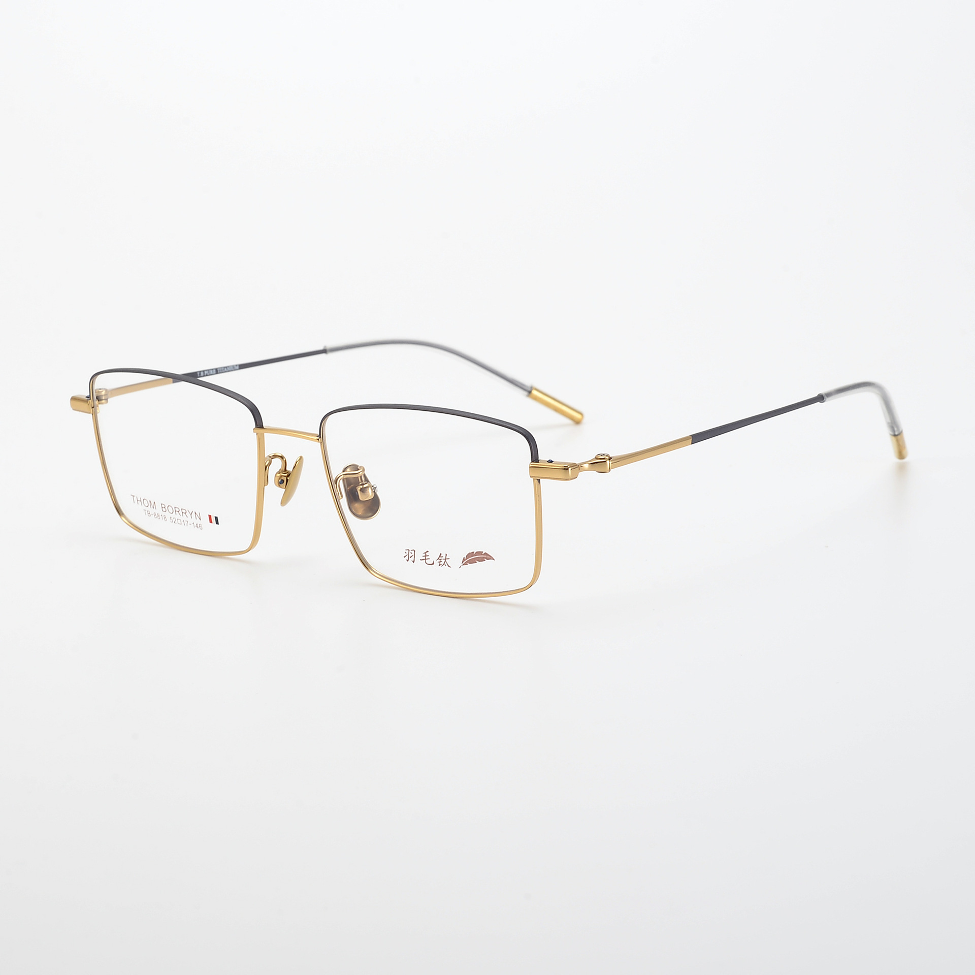 纯钛羽毛钛系列tb8818超轻时尚方形近视眼镜架日常百搭近视眼镜框