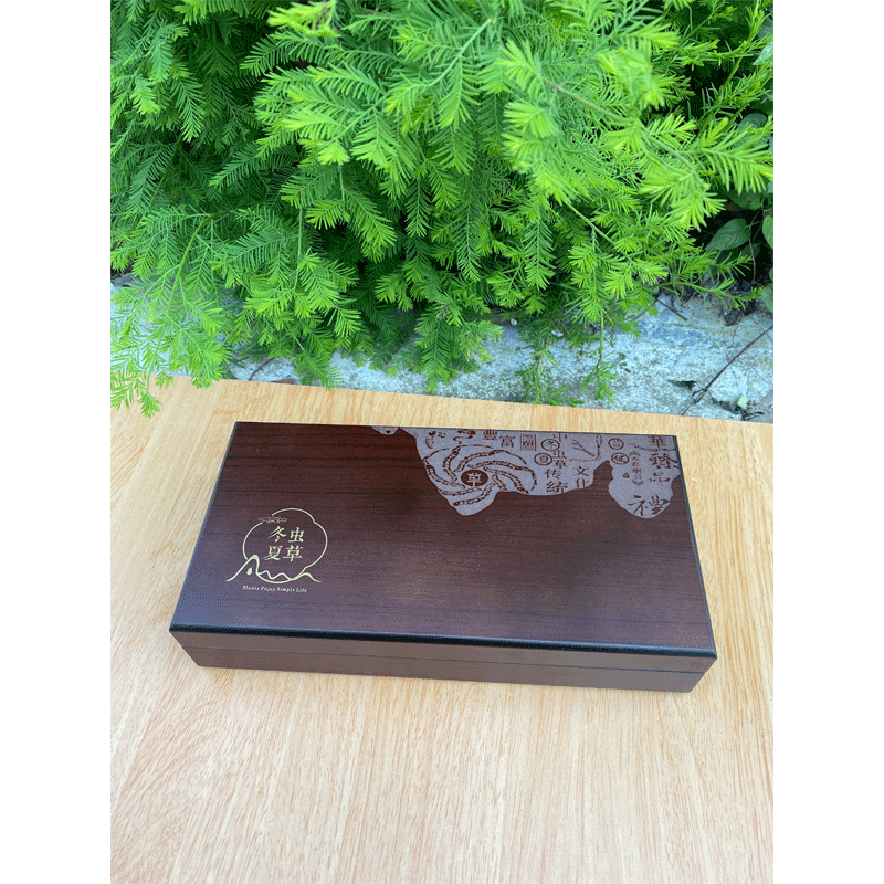 新款虫草包装盒深雕木盒高档亚光漆冬虫夏草10支20支30支管装盒子