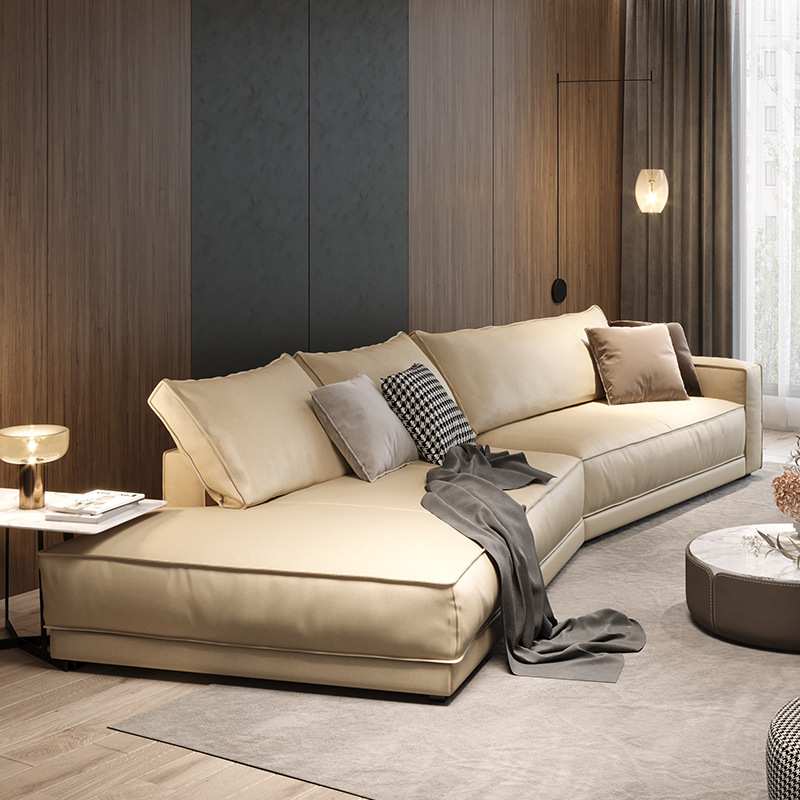 意式极简沙发baxter磨砂皮异形意大利别墅真皮设计师轻奢后现代