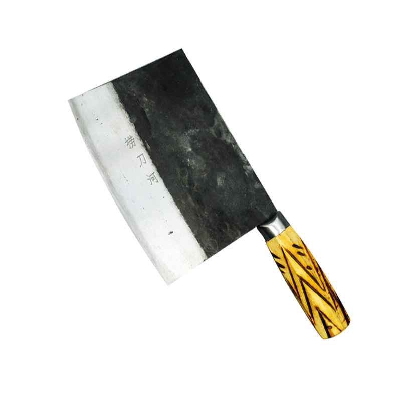 省级非遗老式炮弹钢碳钢刀斩切刀切片刀夹钢刀斩骨