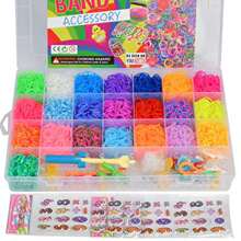 28格彩虹皮筋手工编织器DIY彩色橡皮筋益智儿童玩具编织手链套装