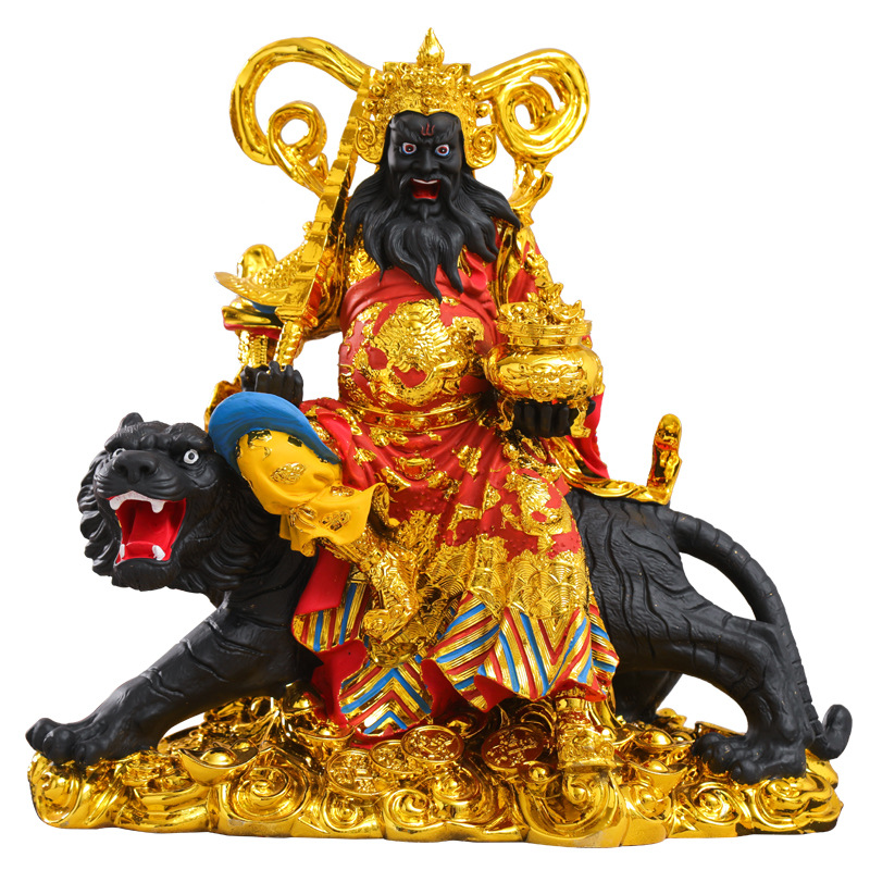 新款批发16寸武财神赵公明12寸骑虎赵元帅赵玄朗神像镇宅树脂佛像