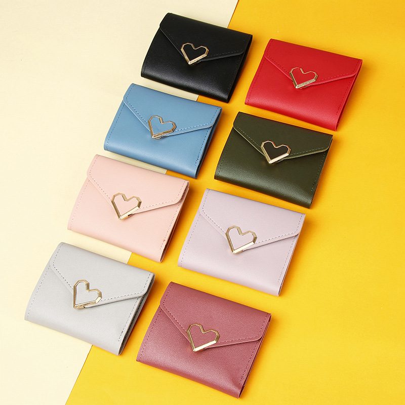 New Wallet Card Holder Women's Short Fashion Trifold Wallet Student Fresh Clutch Simple Mini Wallet