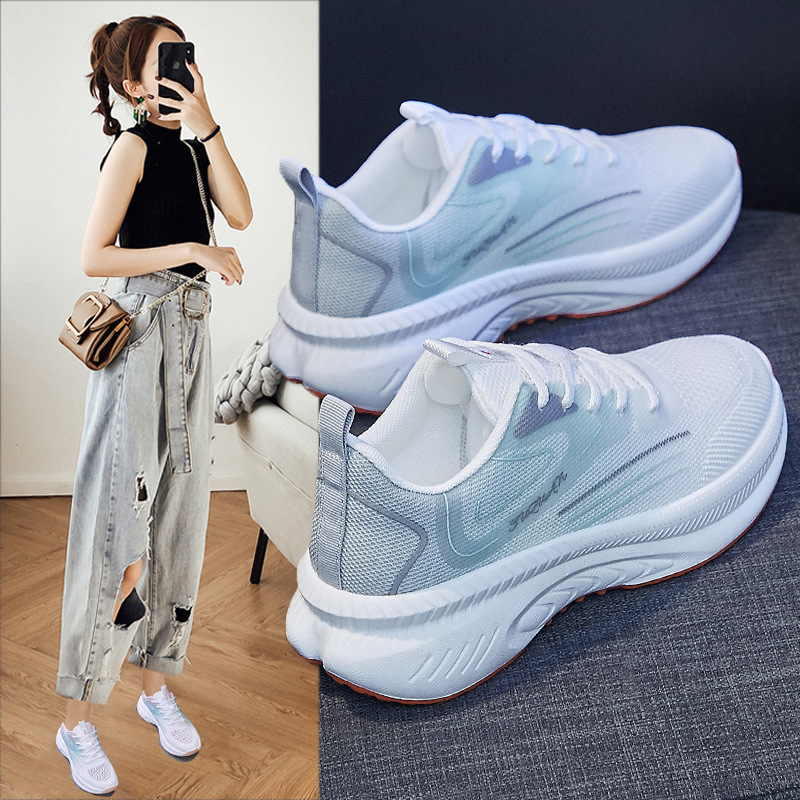 2023 Summer New Korean Style Breathable Flying Woven Women‘s Shoes Ins Fashionable Student Running Sneakers Women‘s Casual Shoes K2506