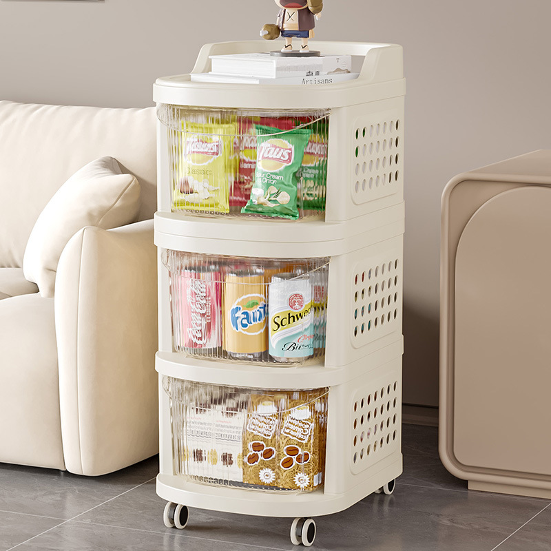 Installation-Free Trolley Multi-Layer Drawer Style Rack Storage Rack Snack Baby Products Removable Storage Cabinet