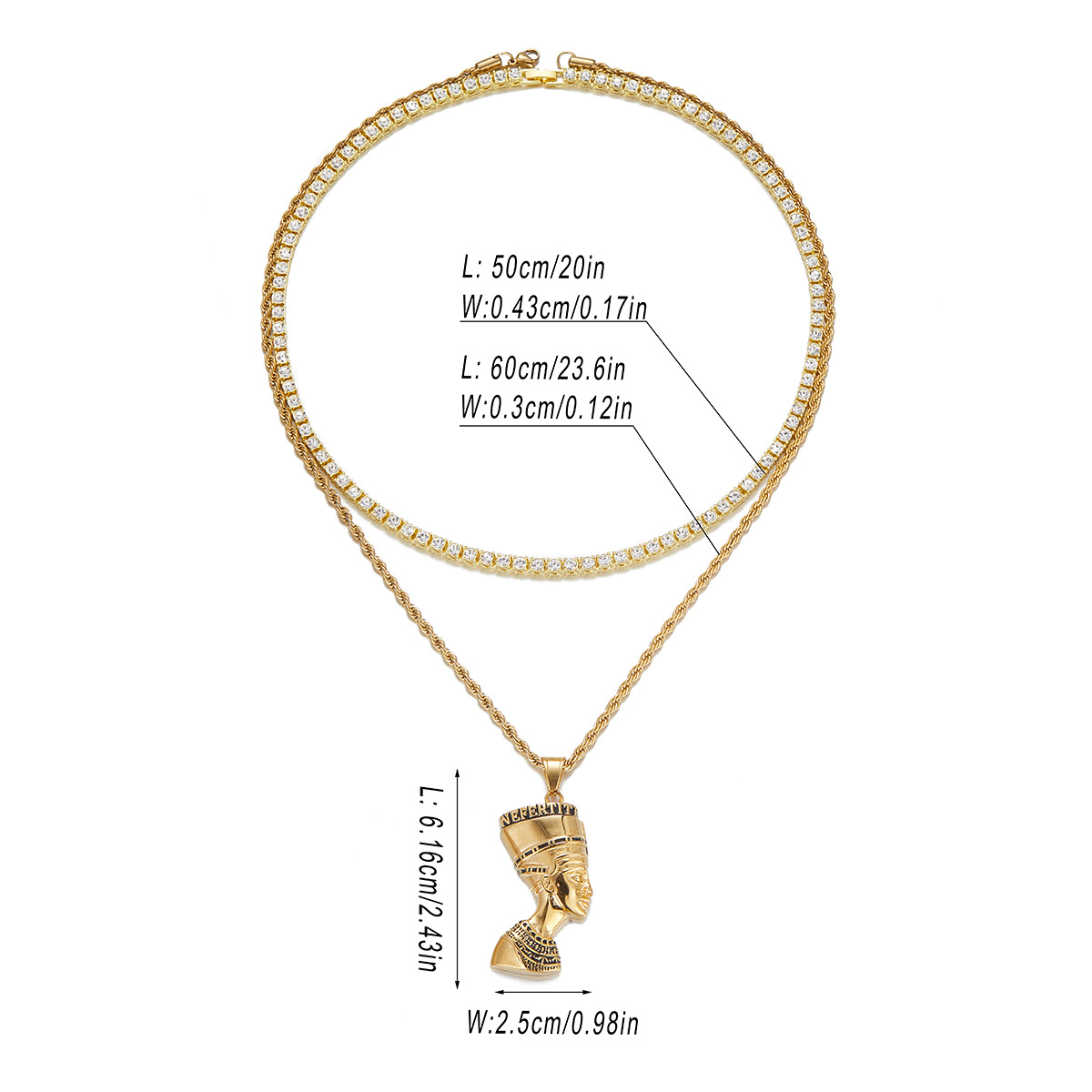 Amazon Hot Sale Hip Hop Necklace Accessories Personalized Pharaoh Dripping Oil Pendant Yiwu Necklace Accessories One Piece Dropshipping