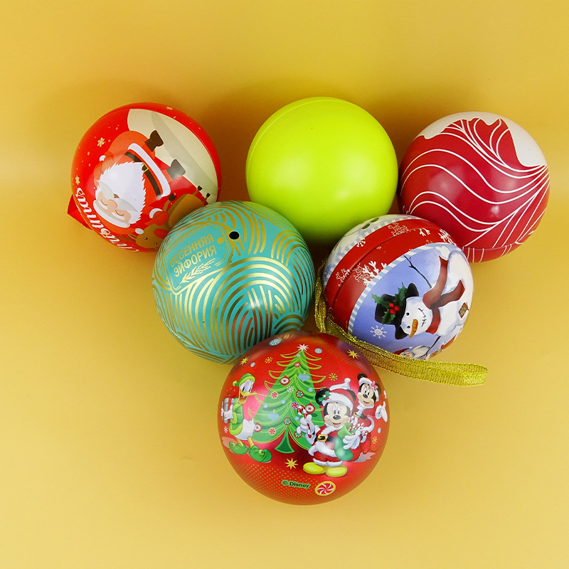 东莞制罐厂球形罐铁罐圣诞礼品糖果化妆品玩具包装马口铁球罐