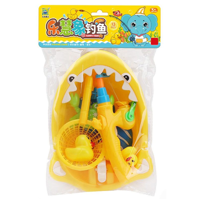 过家家单杆磁性戏水钓鱼玩具555-533亲子互动网捞游艇鸭子袋装