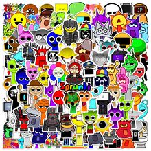 100张卡通节奏盒子incredibox sprunki涂鸦贴纸水杯电脑防水贴画