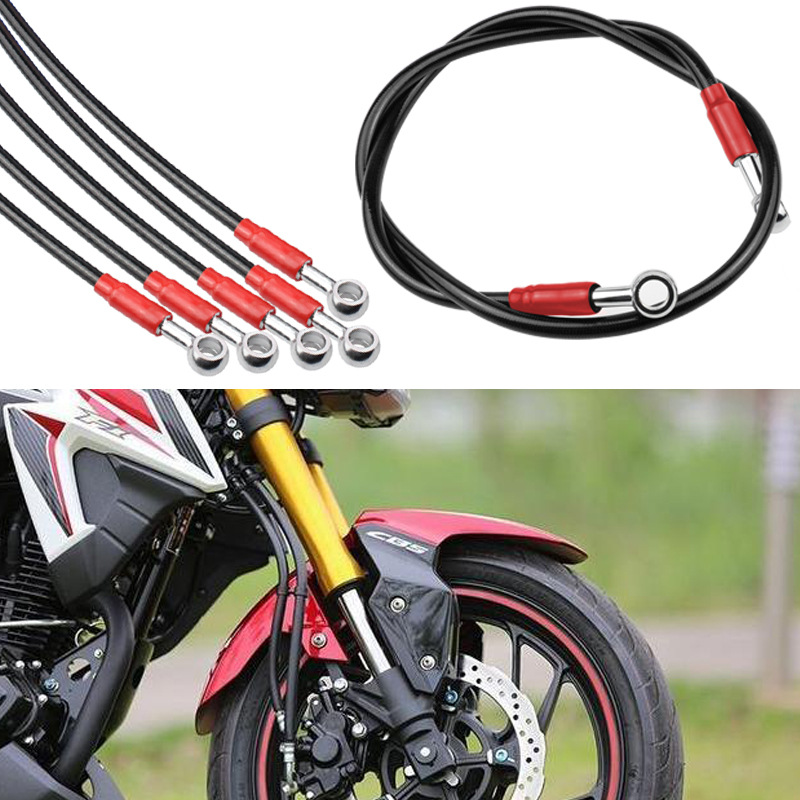 越野车改装钢丝编织尼龙刹车油管 摩托车黑色刹车管制动软管