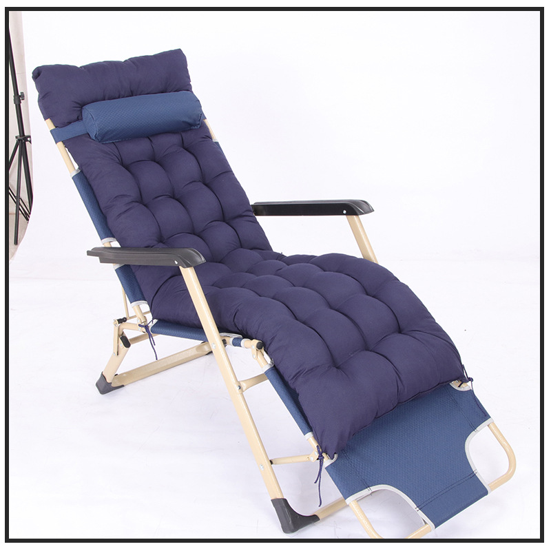 折叠椅折叠床午休椅可调节多功能折叠躺椅双方管加宽配珍珠棉