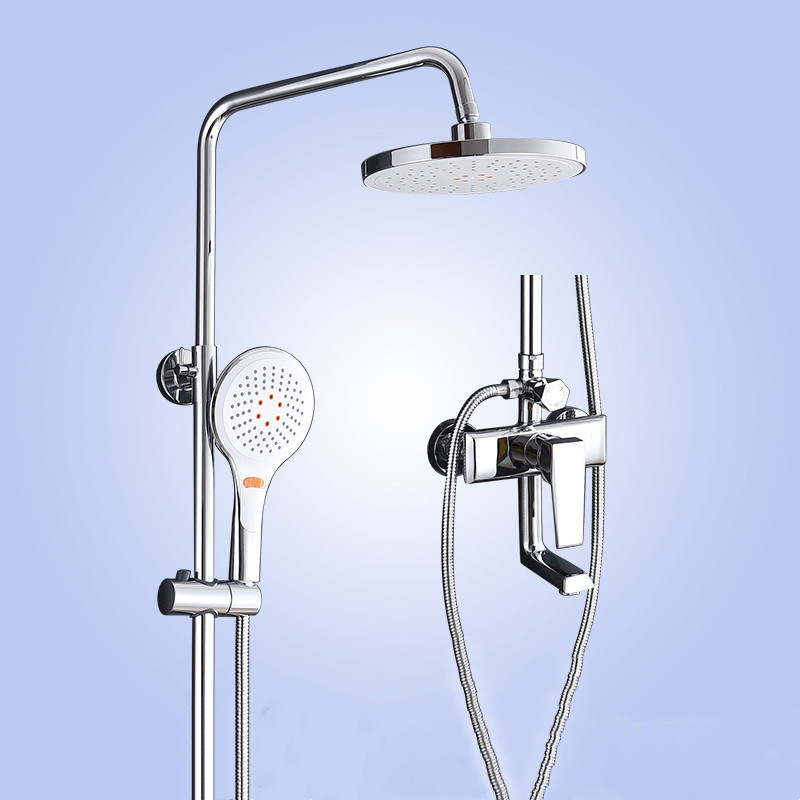 厂家酒店工程电镀黄铜三档花洒淋浴套装体位挂墙沐浴套装混水阀