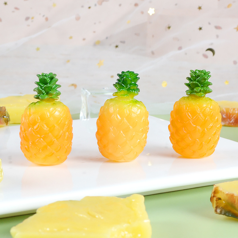 Mini Candy Toy Model Emulational Fruit Props PVC Strawberry Lemon Slice Pineapple Fake Fruit Pendant Schoolbag Pendant