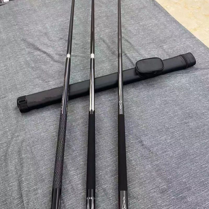 桌球杆美洲豹碳素黑科技台球杆线把大头中式八球杆斯诺克九球杆