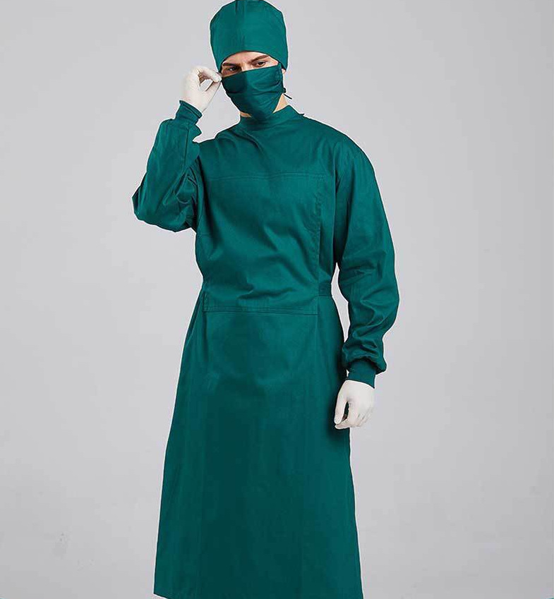 全棉手术服墨绿男女医生服手术衣反穿式全包刷手服icu隔离服