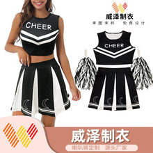 多色cheer啦啦队表演服学生运动会啦啦操演出服装比赛连体裙现货