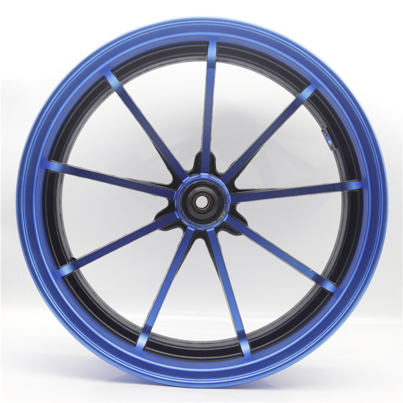 电动车10/12寸九爪骠骑鬼火战速小龟小牛电摩铝合金前轮轮圈轮毂