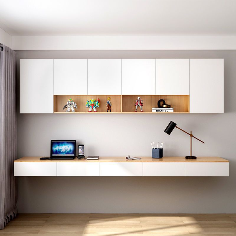 书架墙上壁挂式墙面装饰实木壁柜隔板吊柜悬空柜子客厅卧室置物架