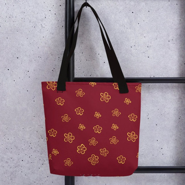 2024龙年好运帆布包 年会喜庆手提环保袋 新年创意花朵手提包