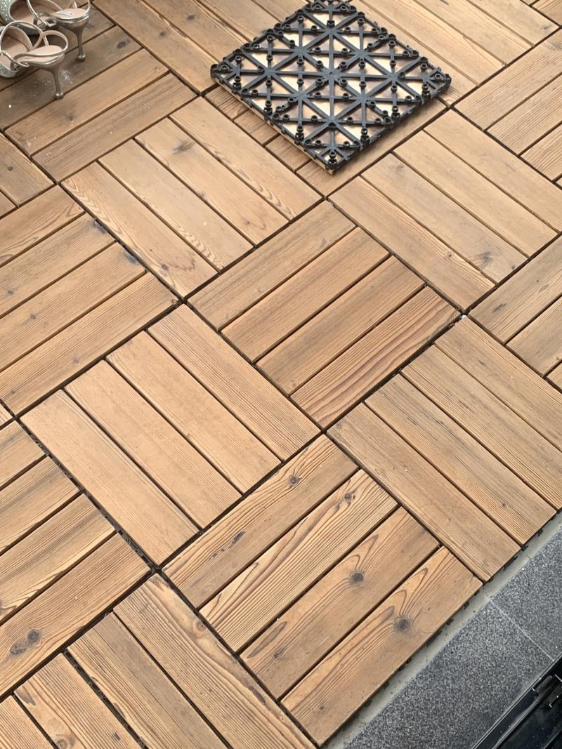 阳台防腐木地板户外露台阳光房地面铺设铺装庭院拼接自拼板材自铺