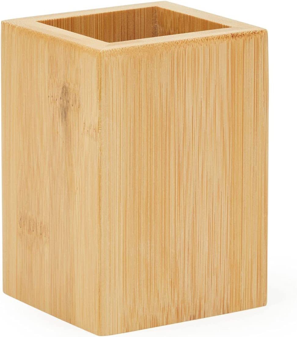 Wooden Desktop Pencil Storage Box Simple Pen Holder Bamboo Desk Supplies Pen Organizer Factory Supply