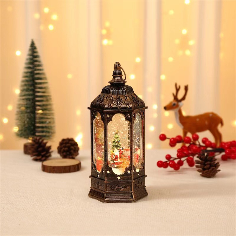 New Creative Christmas Children's Gift with Concert Rotating Resin Elderly Water Injection Oil Lamp Furnishings Ornaments