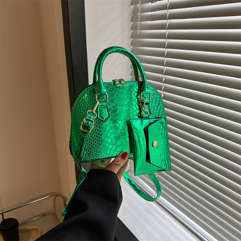 INS Stylish Good Texture Portable Shell Bag 2023 Summer New Fashion Crocodile Pattern Mother and Child Bag Shoulder Messenger Handbag