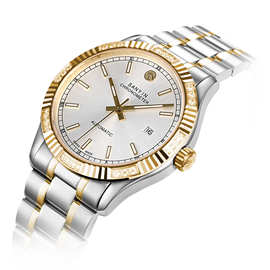 26%香港皇冠利吉奴reginald蓝宝石表面日历不锈钢自动机械手表男士