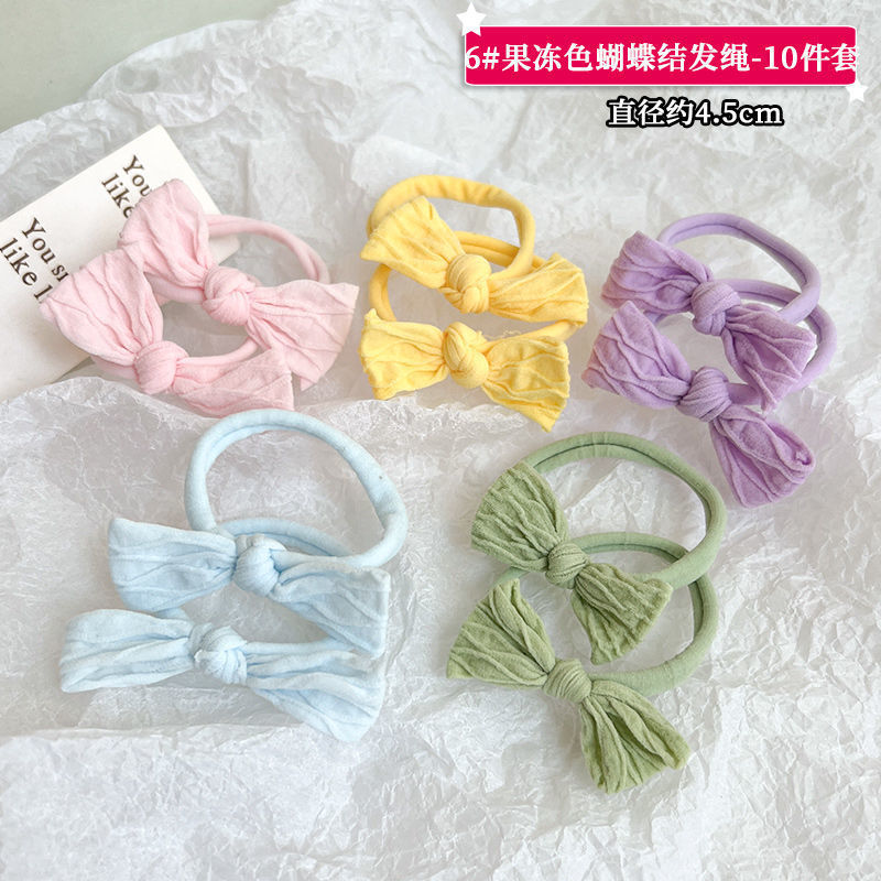 New Bow Headdress Children's Korean Internet Celebrity Rubber Band Hair Band Does Not Hurt Hair Elastic and Durable Baby Hair Accessories