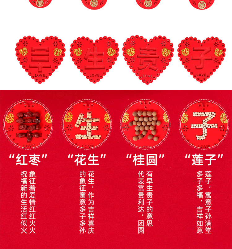 早生贵子模板婚房布置婚床装饰创意压床模具一套心形加厚结婚摆件