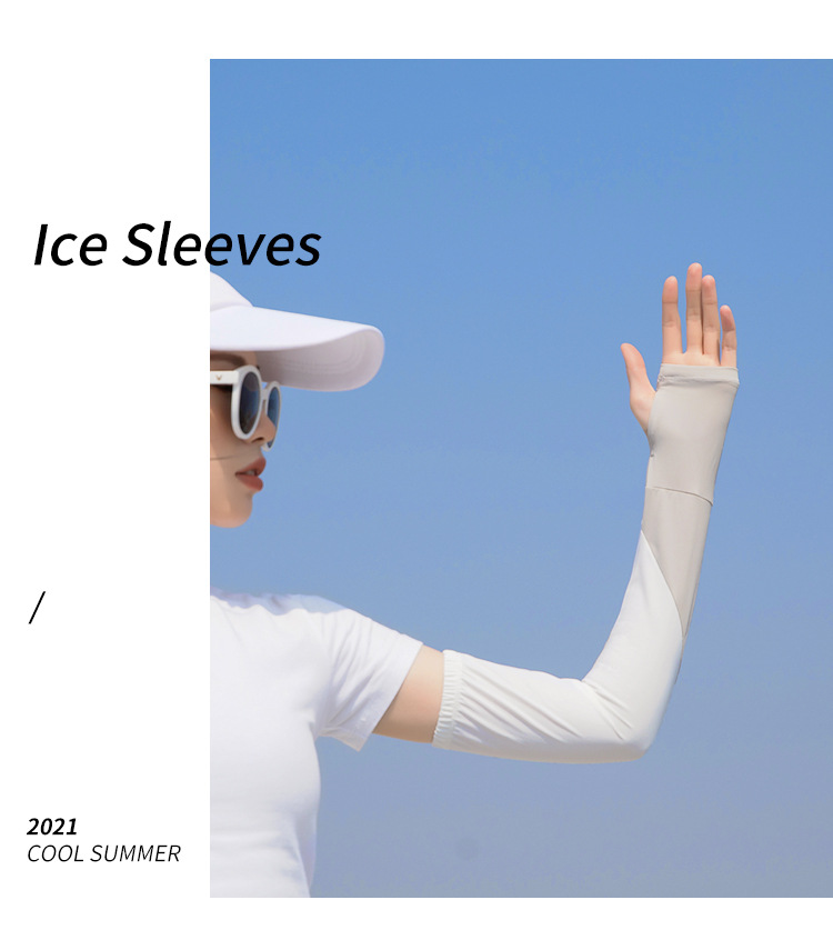Ice Sleeve Sun Protection Women's Viscose Fiber Oversleeve Outdoor Thin UV Protection Stitching Oversleeves Driving Summer Arm Guard