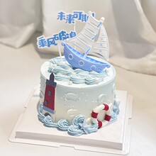 毕业季帆船蛋糕装饰摆件乘风破浪未来可期插件生日派对甜品台插件